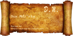 Dux Márta névjegykártya